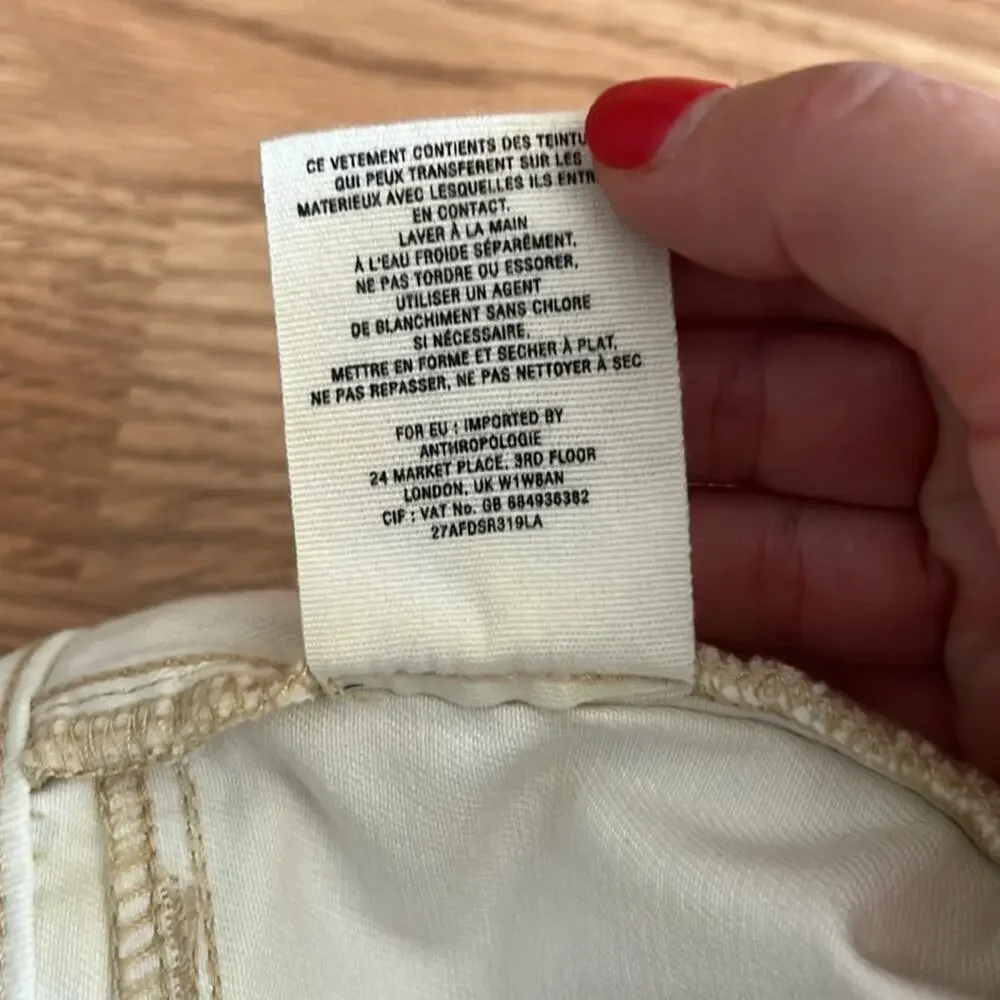 Anthropologie Aubrey Levinthal Night Garden Hand Painted Denim Skirt - Picture 7 of 8